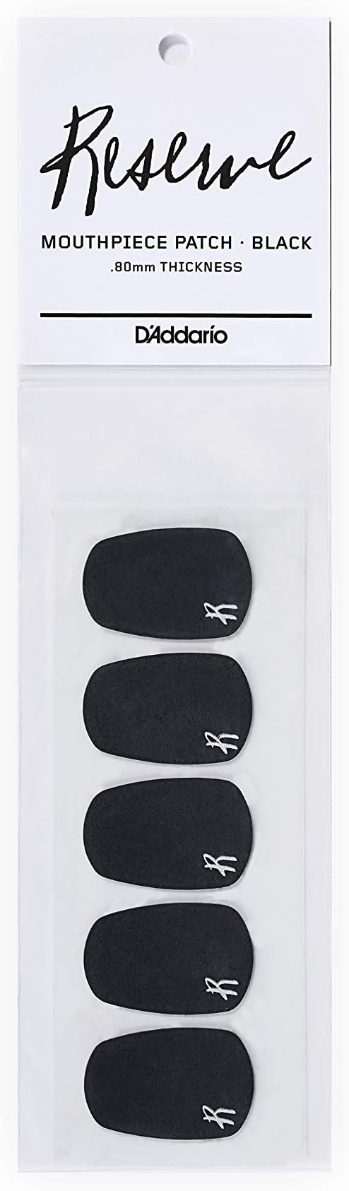 DAddario Woodwinds RMP01B Reserve Mouthpiece Patch - Clarinet Pads - Saxophone Accessories - Clarinet Mouthpiece Pad - Clarinet Accessories - Black, 5-Pack