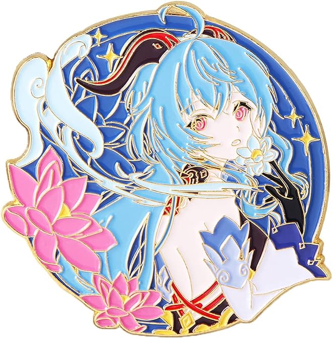 Ganyu Brooch Pin - Ganyu Characters Cosplay Enamel Brooch Lapel Pin - Gift for Fans, Women and Girls (ganyu a)