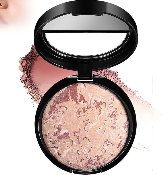 Marbled Pressed Powder Foundation, Multi-Tonal Compact With Mirror, 1 Count