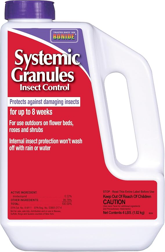 Bonide Insect Control Systemic Granules, 4 lbs. Ready-to- Water Resistant Long Lasting Protection Outdoor Use