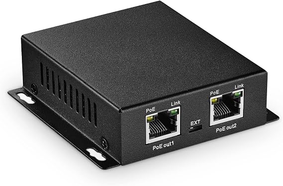 MokerLink 3 Ports Gigabit PoE Passthrough Switch, IEEE 802.3af/at/bt Powered Max 60W, Hi-POE 90W, 100/1000Mbps, 1 in 2 Out, Wall Mount, Extender/Injector/Network Extender Three in one
