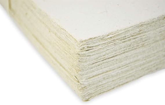 Handmade Lokta Card Stock 8.5x11 Inch Deckle Edge Paper (100 Sheets) | Kathmandu Valley Co. tree-free cardstock, decorative craft paper, printing DIY invitations, made in Nepal