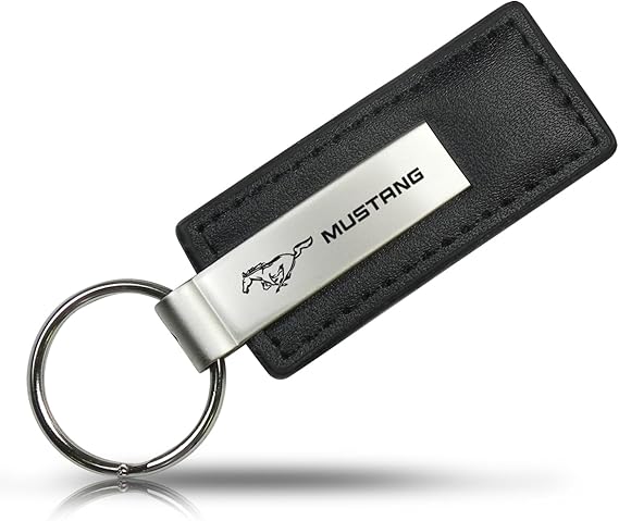 Ford Mustang Black Leather Key Chain