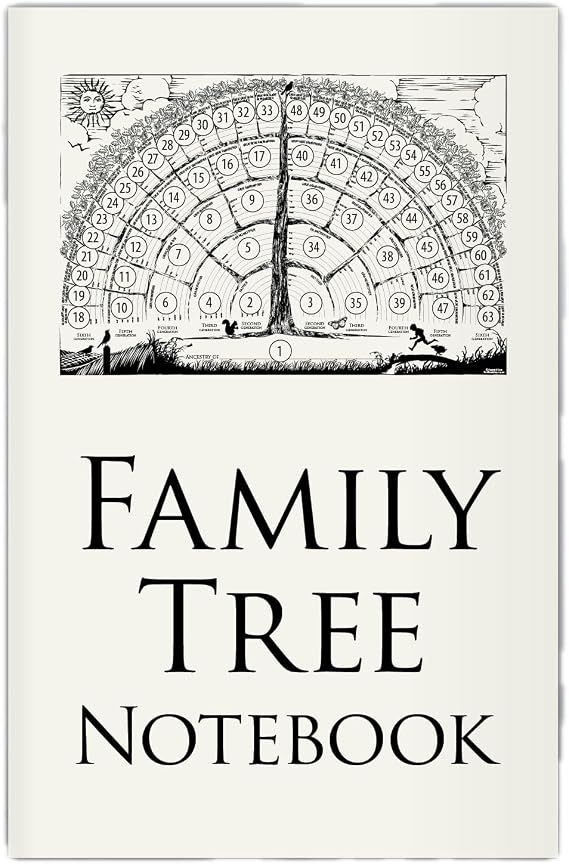 Family Tree Notebook, 2-books-per-order gifts for baby, men, women, grandparents, in-laws, children for genealogy memories/ancestor stories.