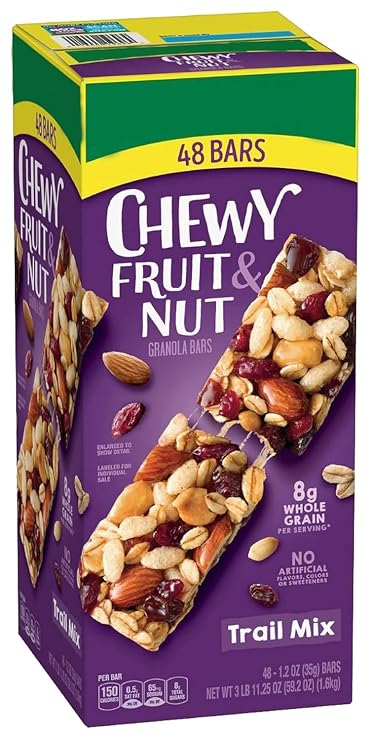 Natures Valley Chewy Trail Mix Granola Bars, Fruit and Nut bar 48 Count
