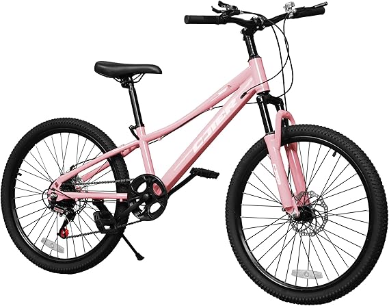 DEYGIA 20/24 Inch Kids Mountain Bike, 7 Speeds, Bike for Kids 6-14, Boys & Girls Bike with Suspension Fork, Dual-Disc Brake, Anti-Slip Tires, Multi Color