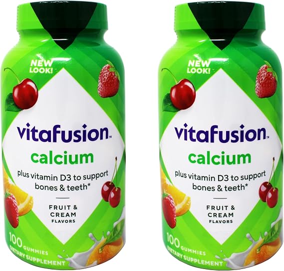 Vitafusion Calcium Adult Vitamins - 100 Gummies - 2 Pack.
