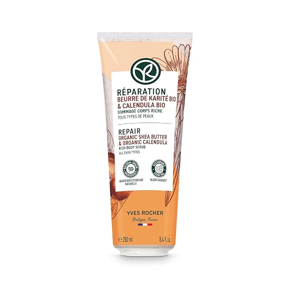 Yves rocher Repair Organic Shea Butter & Organic Calendula Rich Body Scrub All skin types 250ml