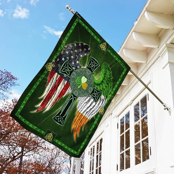 FLAGWIX St Patricks Day Decorations, Irish Flag, House Flag (29.5" x 39.5") | Fall Christmas Decorations for Home, Indoor Outdoor Porch Flag, Polyester Double-sided Yard Flags for outside, Fade Resistant