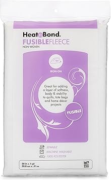 HeatnBond Fusible Fleece Iron-On Interfacing, 20 Inches x 1 Yard, White