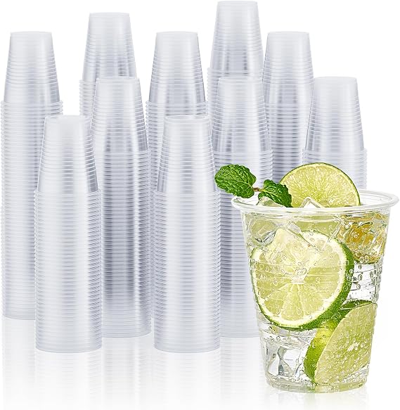 Vplus 2000 Pack 12 OZ Clear Disposable Plastic Drinking Cups for Business | PP Tumblers, Heavy Duty, Durable, Ideal for Office, Business, Party, Large Gathering, Wedding, Thanksgiving, Christmas