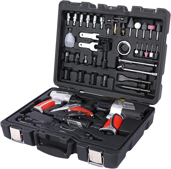 44-Piece Professional Air Tool Accessory Kit - Impact Wrench, Air Ratchet, Die Grinder, Air Hammer, Blow Gun, Dual Air Chuck, Tire Gauge & Accessories