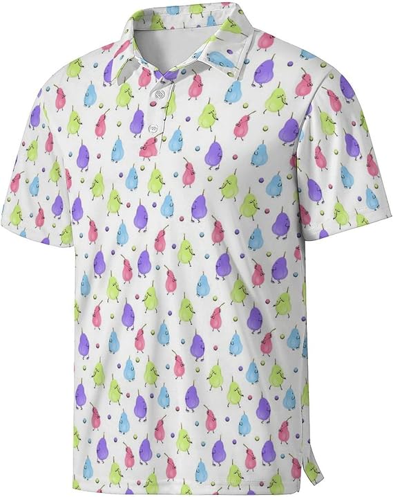 Mens Golf Shirts Shark Golf Polo Shirts for Men Short Sleeve Polo Shirts Golf Mens Polo