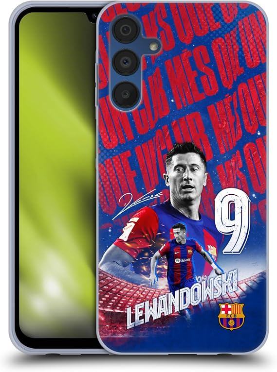 Head Case Designs Officially Licensed FC Barcelona Robert Lewandowski 2023/24 First Team Soft Gel Case Compatible with Samsung Galaxy A15