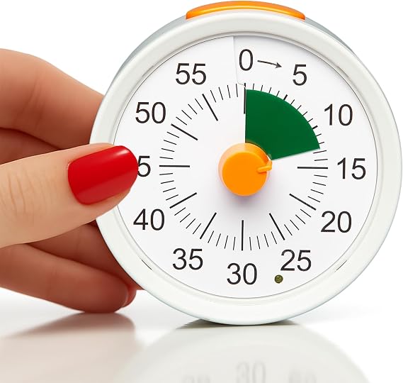 Visual Timer for Kids, 60 Minute Visual Countdown analog Timer for Classroom Teaching Cooking, Kids Time Management Homework, Gym, Meetings - Adjustable Alarm