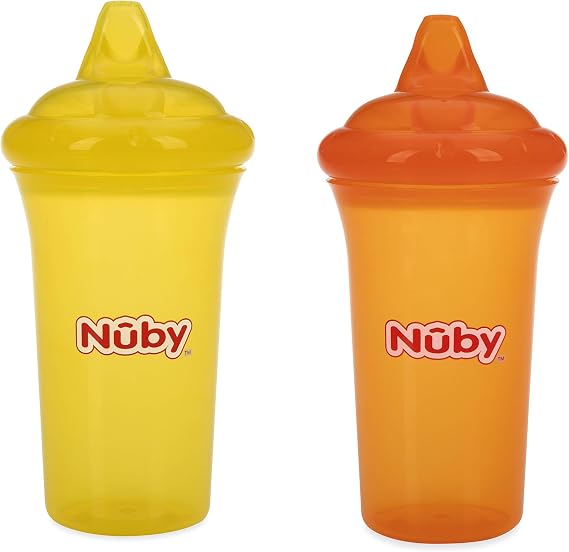 Nuby No-Spill Sippy Cup Cup with Dual-Flo Valve (Yellow/Orange)