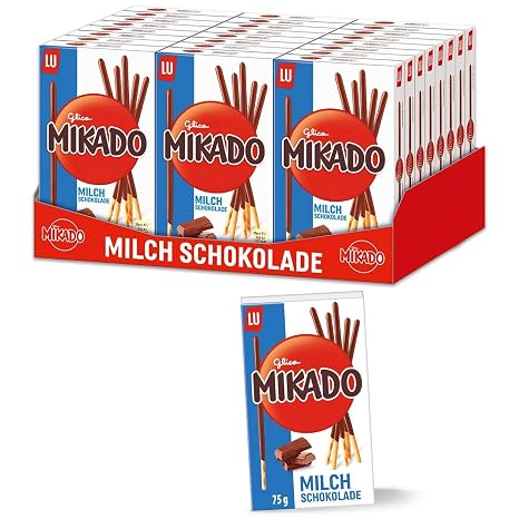 Mikado Milchschokolade – 24 x 75 g – Knusprige Keksstäbchen überzogen mit