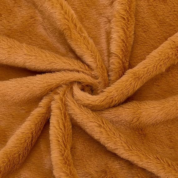 WEBEEDY 1 Yard Teddy Bear Fabric 61 Inch Wide Coffee Soft Faux Fur Fabric by The Yard Polyester Craft Fleece for Sewing Projects, DIY Crafts Plush Stuffed Animal Teddy Bears Home Christmas Decor