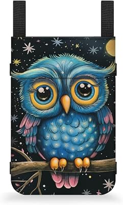 Gomyblomy Blue Owl Crutch Bag with Drink Holder Portable Storage Organizer Pouch for Underarm Crutches Lightweight Crutch Accessories Carrying Bags for Travel