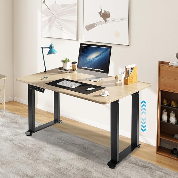 Smart 4-Leg Standing Desk Frame - 95-160cm Adjustable Length, 72-121cm Adjustable Height, 220 lbs Load Capacity, Black