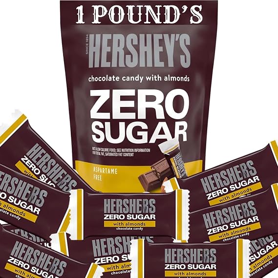 HERSHEY'S Zero Sugar Special Dark Chocolate Candy Bag, Zero Sugar Assorted Flavors, for Special Occasions (1 Pound, Special Dark)