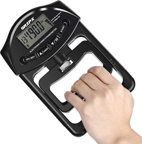 Digital Hand Dynamometer Grip Strength Measurement Meter Auto Capturing Electronic Hand Grip Power 198Lbs / 90Kgs