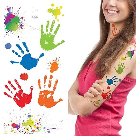Supperb Temporary Tattoos - Hand Paints & Splashing Paint