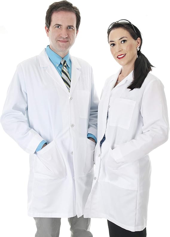 Lab Coat Men Women White Long Sleeve Unisex Lab Coats Cotton Laboratory Coats