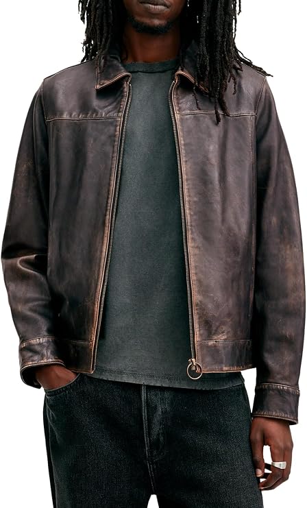 AllSaints Men's Alkan Leather Jacket