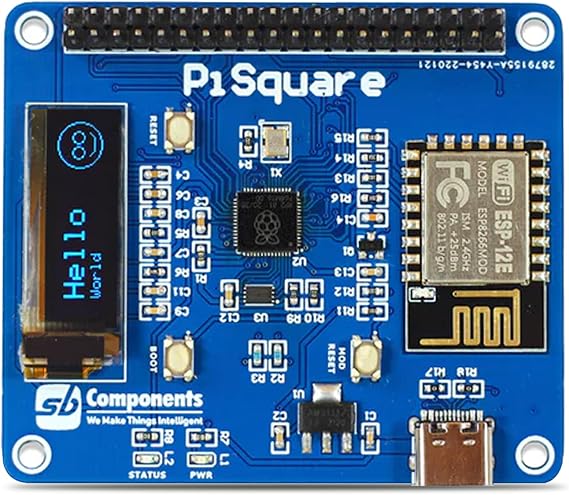 PiSquare - A Raspberry Pi HAT Based on RP2040 and ESP-12E Module, Made to Use Multiple Raspberry Pi Hats, Run Multiple Raspberry Pi Hats Wirelessly