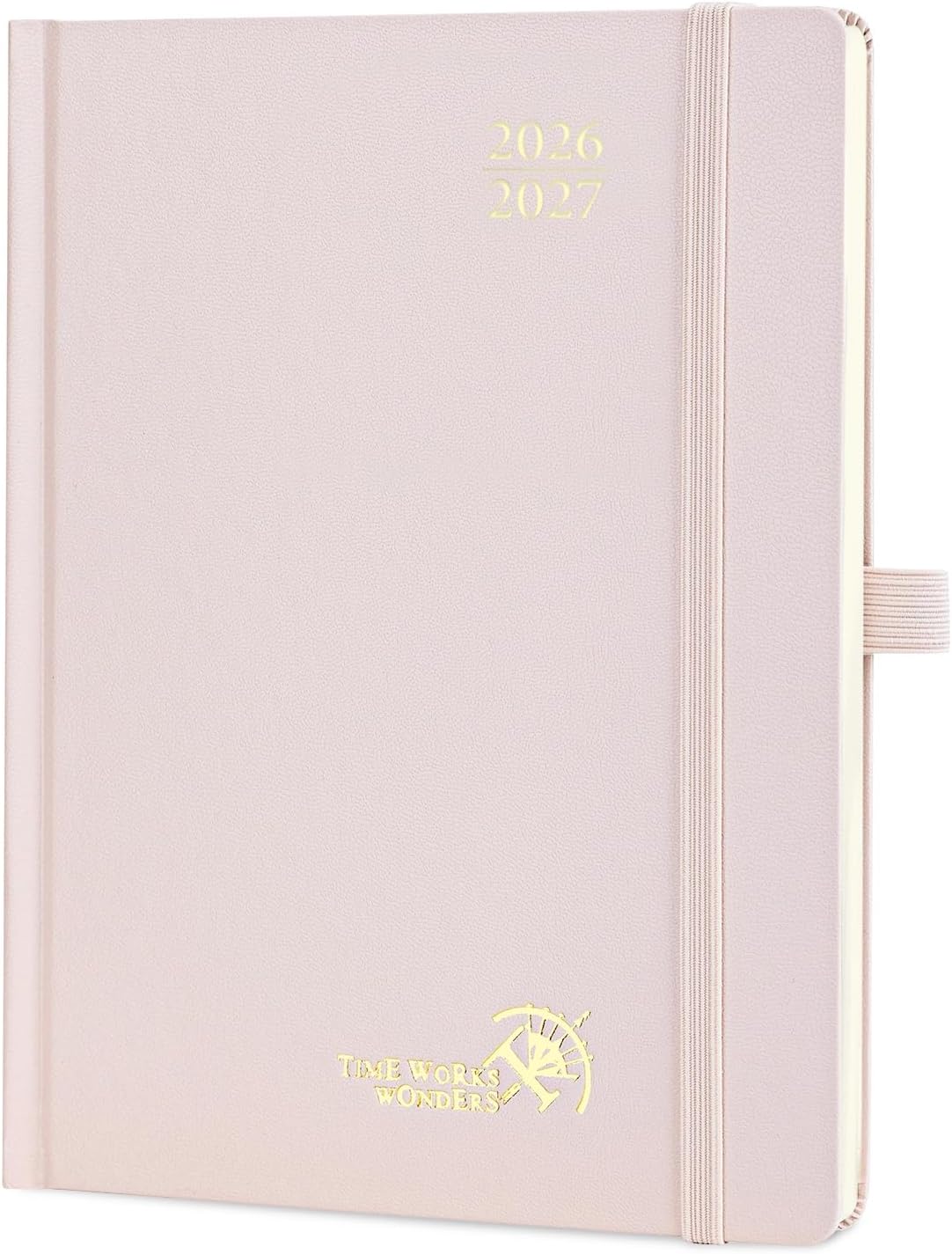 POPRUN Calendar 2026 2027 Book Calendar Hardcover Approx. A5 (22 x 16.5 cm) 17-Month Diary (Aug.2026-Dec.2027) Weekly Planner 1 Week 2 Pages (Light Pink)