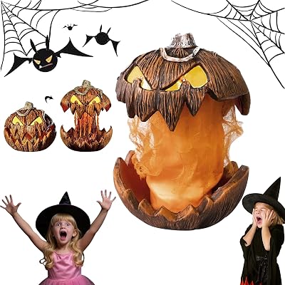 Screaming Pumpkin Head, Outdoor Screaming Pumpkin, Lifting Scary Light up Pumpkins Lights and Extendable Talking Mouth, Mouth Open Vintage Pumpkin Halloween Lights, Vintage Halloween Decor