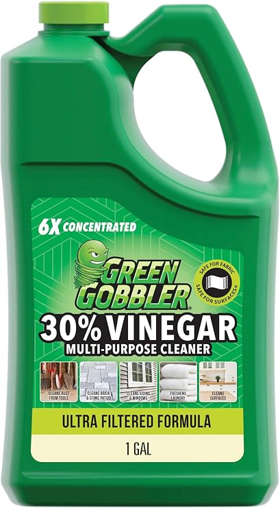 Green Gobbler 30% Concentrated Cleaning Vinegar for Home and Outdoor Use - Ultra-Filtered, 6x Stronger Than Traditional Table Vinegar, 1 Gallon
