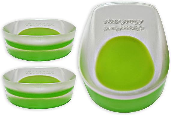 2 Pack - KidSole Shock Absorbing Lightweight Gel Heel Cups For Kid's With Sensitive Heels, Heel Spurs, Plantar Fasciitis, or Ankle Pain (Green Kids Size 2-6)