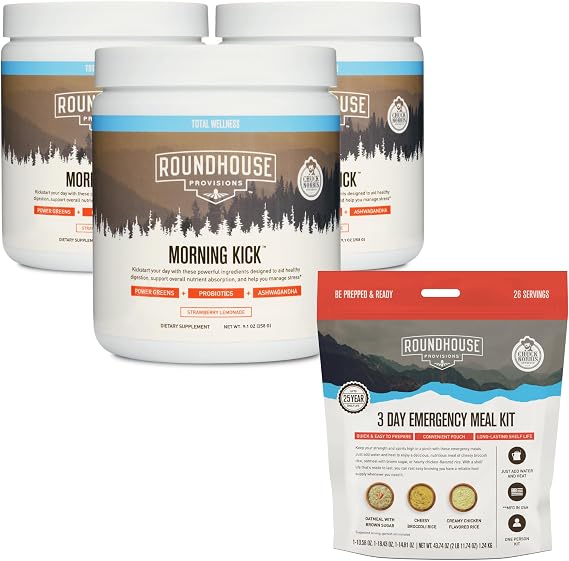ROUNDHOUSE PROVISION Morning Kick 3 Pack & 3 Day Emergency Meal Kit