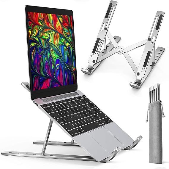 PRO Stand Compatible with Asus ZenBook UX430UQ Durable Adjustable Desktop Holder, Portable, up to 21" Screens and 50 pounds! [Silver]