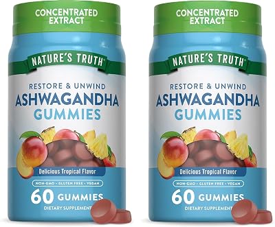 Natures Truth Ashwagandha Gummies | 60 Tropical Flavor Gummies | Vegan, Non-GMO, Gluten Free Supplement
