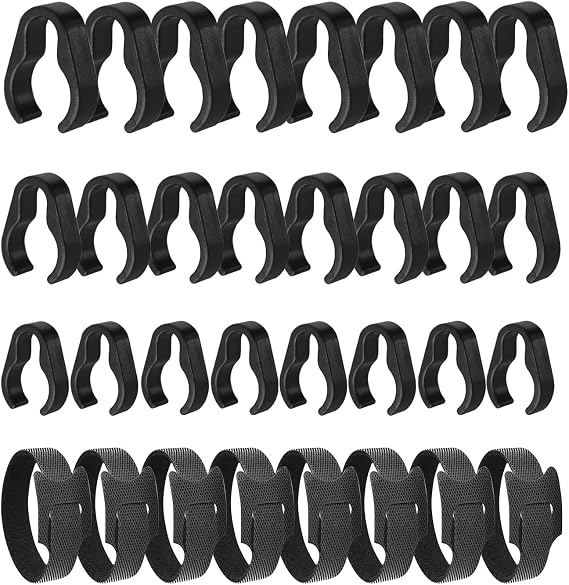 Microphone Stand Cable Clips, Boom Pole Plastic Mount Clamps, 32 PCS