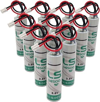 (10Pcs) 3.6V LS 14500 2600mAh Battery with White Plug