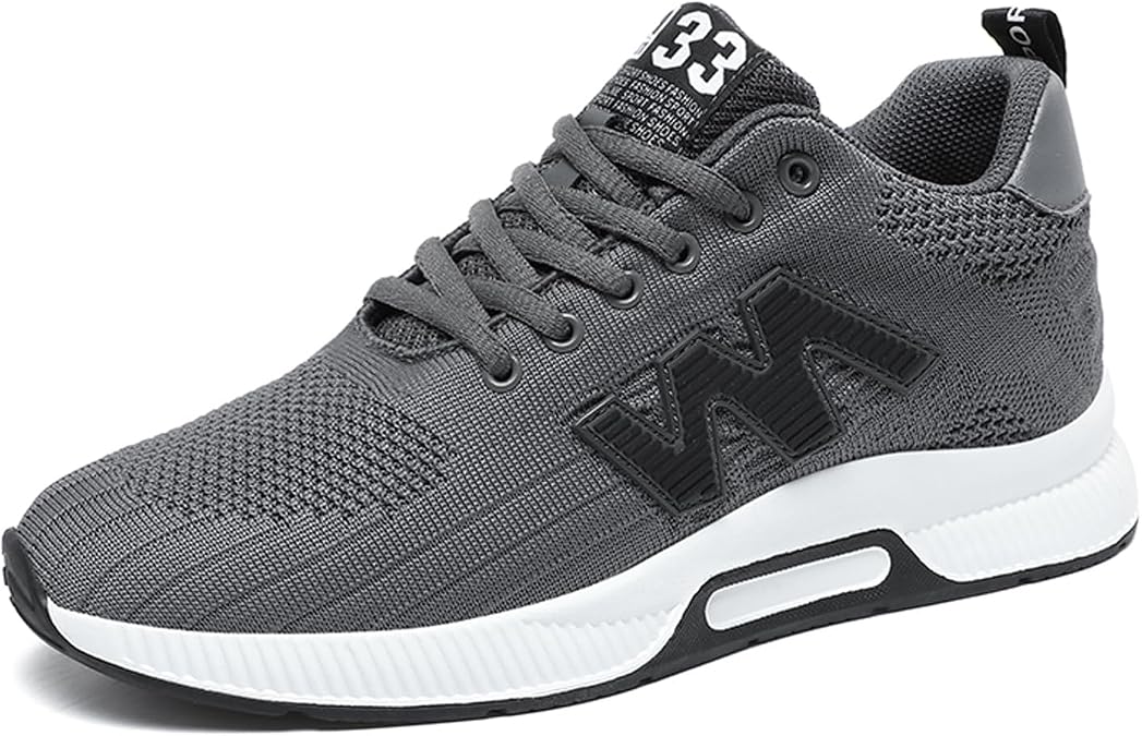 Mens Elevator Sneakers 2.36 Inchs Invisible Height Increasing Elevator Shoes Taller Lace up Hidden Heel Lift Shoes Trainers Fashion Sneakers