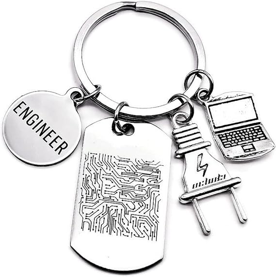 Engineer Keychain Circuit Board Electrical Electronic Design Computer Engineering Teacher Student Graduation Gift Computer Laptop Charms Keyring