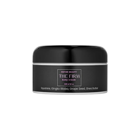 Refine Beauty The Firm Body Cream, Moisturizing Skin Firming Lotion with Squalane & Shea Butter, Hydrating Body Cream for Smooth, Soft & Firm-Looking Skin, Vegan & Cruelty-Free