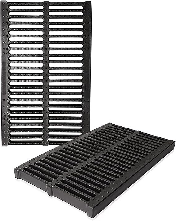 Drain Grate Drain Strainers Outdoor Square Storm Drain Cover 20 X 8 10 12 in, Black Garden Houseside Drainage Grates to Block Debris, Ground Grates for Water Drainage 2 5 8 12 Pack(2 Pack,20x8in)