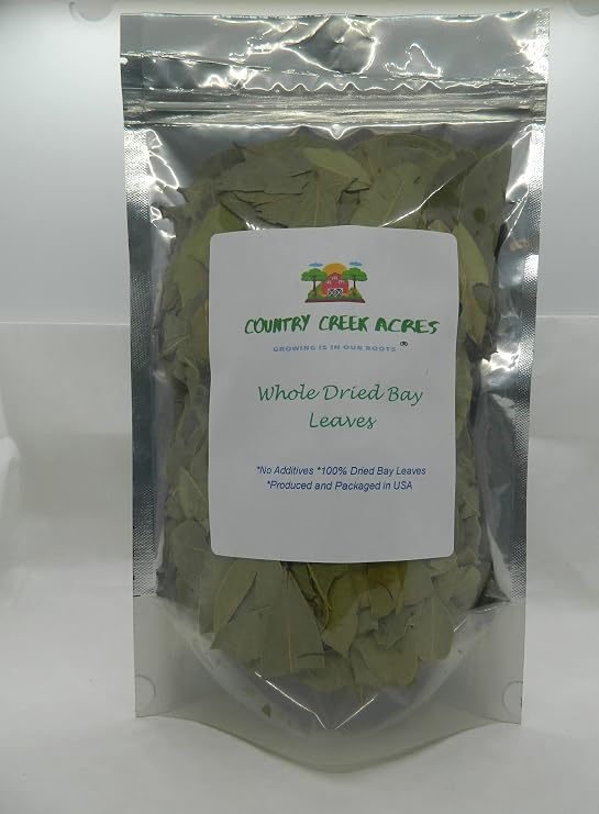 Bay Leaves, 4 Ounce, Whole Dried Bay Leaf, Bay Leaves are Sweet with a Lemon Note Offering a Warm and Subtle Flavor-Country Creek Acres Brand