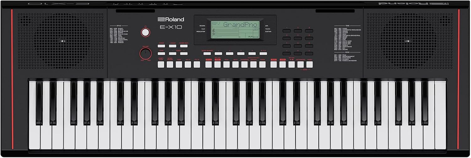 Roland ローランド Electronic Keyboard E-X10 Arranger Keyboard Easy Operation 61-Key Panel Auto Accompaniment Function Microphone Input Terminal Recording Function Battery Operated Suitable for Beginners