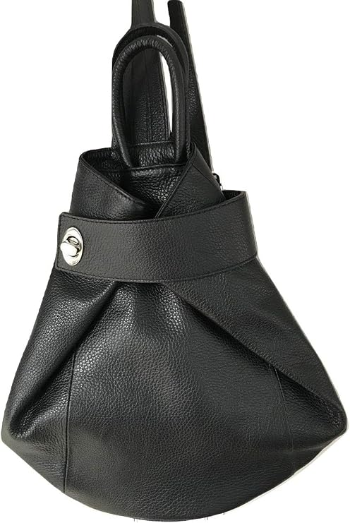 Stella Purse Backpack Tote Convertible Italian Leather, Black