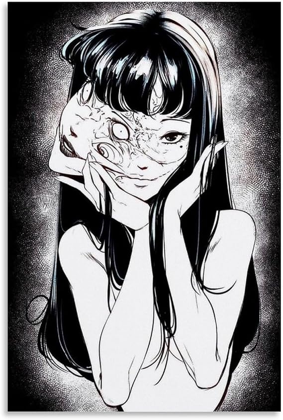 Fuwo Junji Ito Japan Horror Manga Tomie Poster Poster Canvas 90s Wall Art Room Aesthetic Posters 12x18inch(30x45cm)