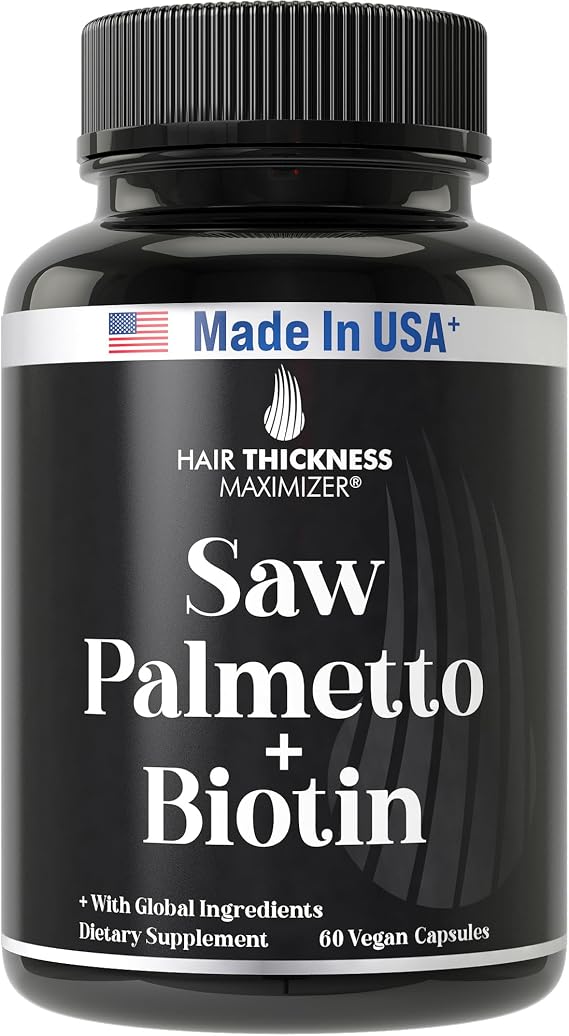 Saw Palmetto + Biotin 2-in-1 Advanced Combo for Hair Growth. DHT Blocker