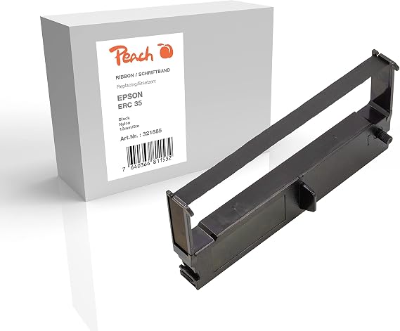 Peach Ink Ribbon Replaces Epson ERC 35 Black Nylon 13 mm / 8 m