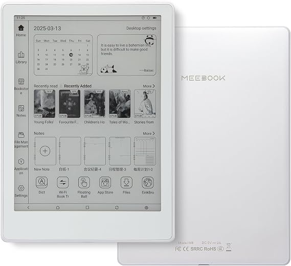 Meebook M8 E-Reader | 7.8" Screen | Single Video Card | 300PPI Smart Light | Android 14 | Octa Core | Dual Mics & Speakers | Play Store Support | Manual Writing | 4GB + 64GB